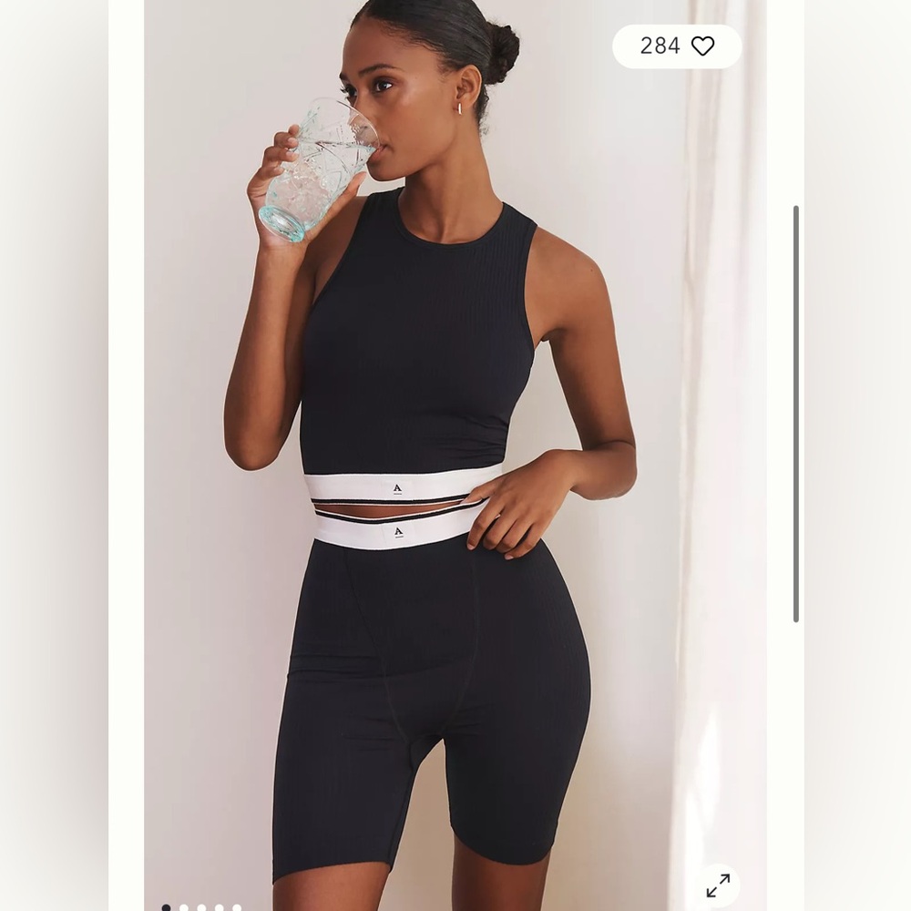 Anthropologie Black and White Bike Shorts